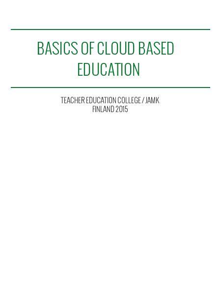 Basics of Cloud based education