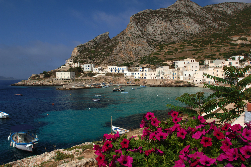 The only village on the island of Levanzo in the Isole Egadi