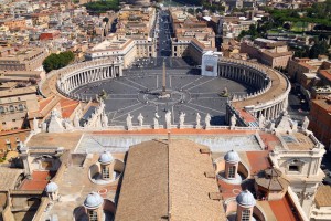 The view from the top of the dome of St. Peter’s Basilica