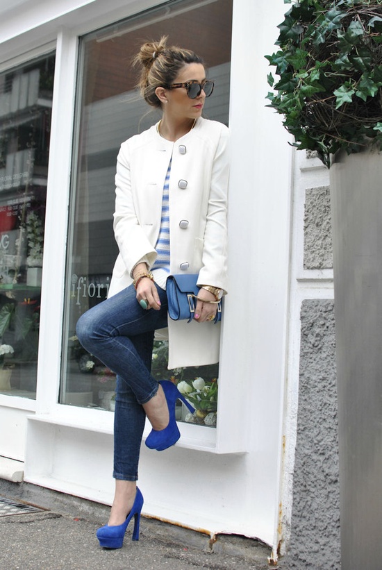 A great spring jacket on Scent of Obsession‘s Nicoletta Reggio