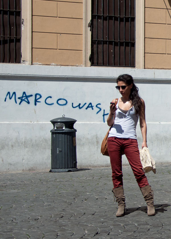 Red pants: a pretty common sight on the streets of Italy!