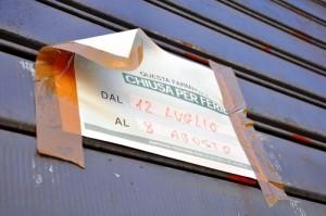 This pharmacy is closed from July 12-Aug. 8. Hey, that’s not ferragosto…