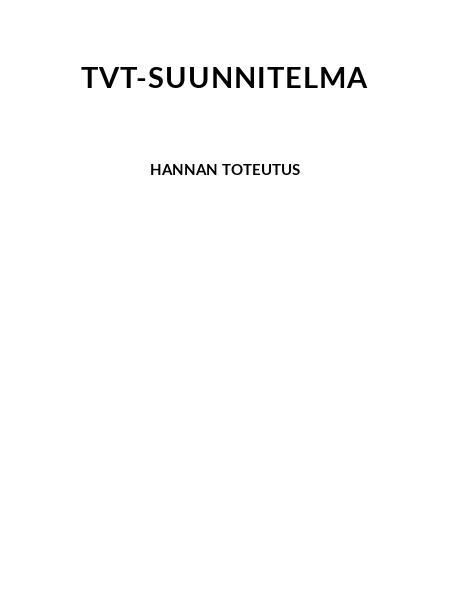 TVT-SUUNNITELMA