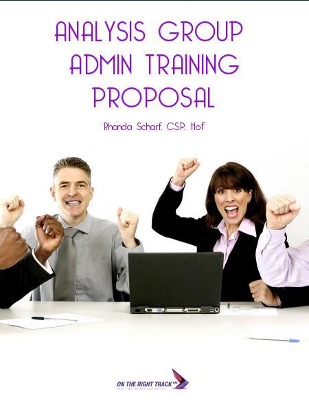 Analysis Group  Admin Training Proposal