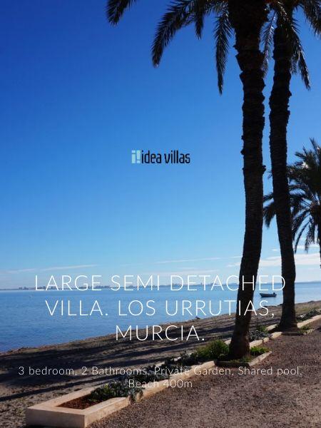 Large Semi detached villa. Los Urrutias, Murcia.