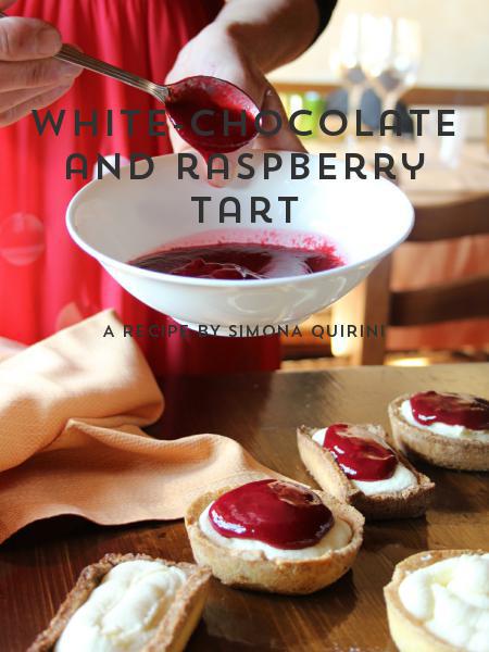 White-chocolate and raspberry tart