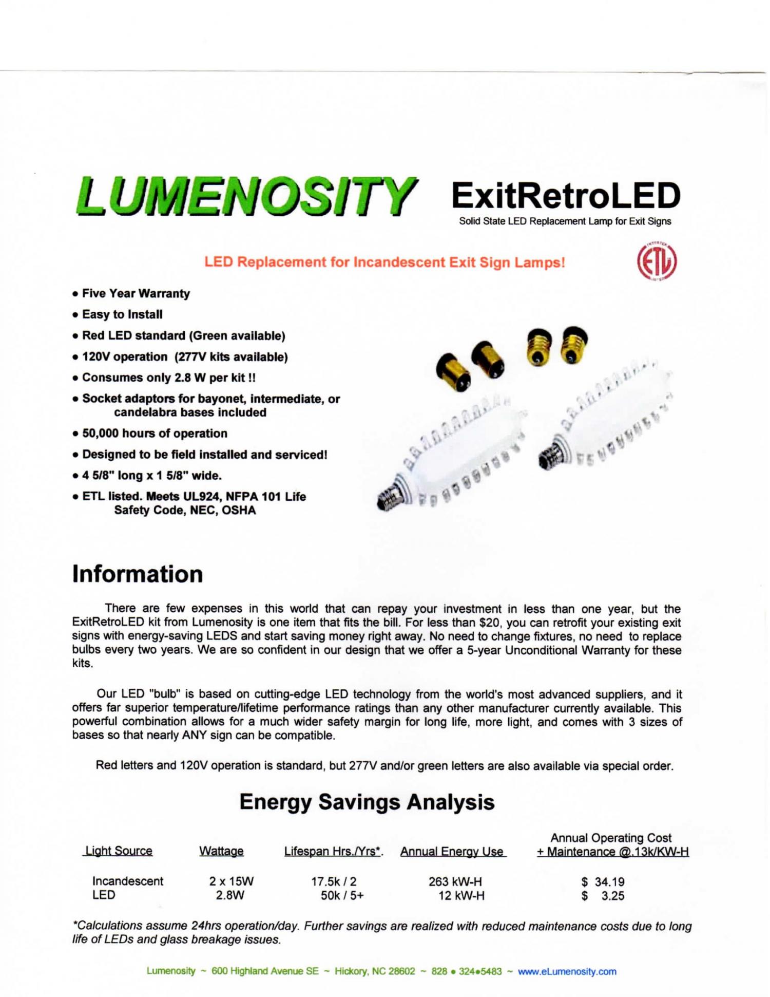 Exit Retrofit LED