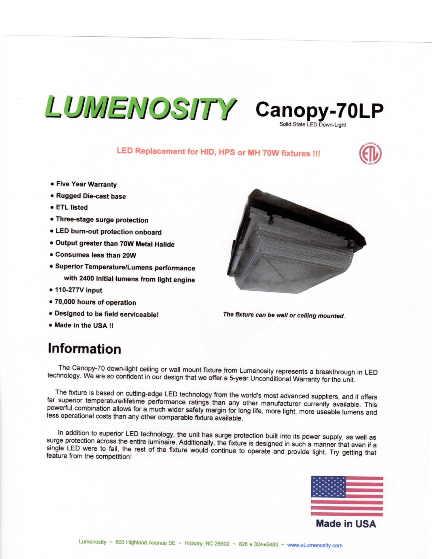 Canopy 70 LP LED