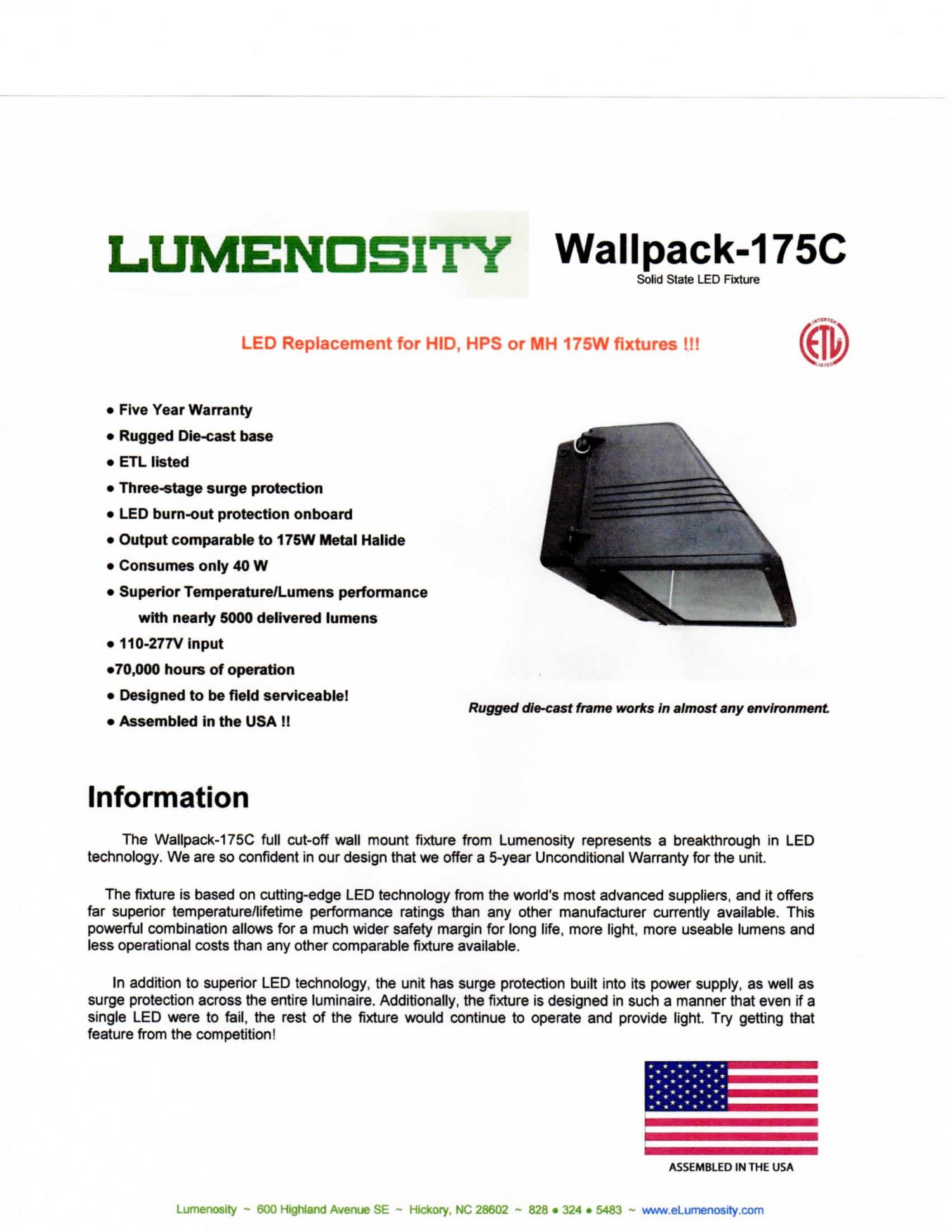 Wallpack 175C LED