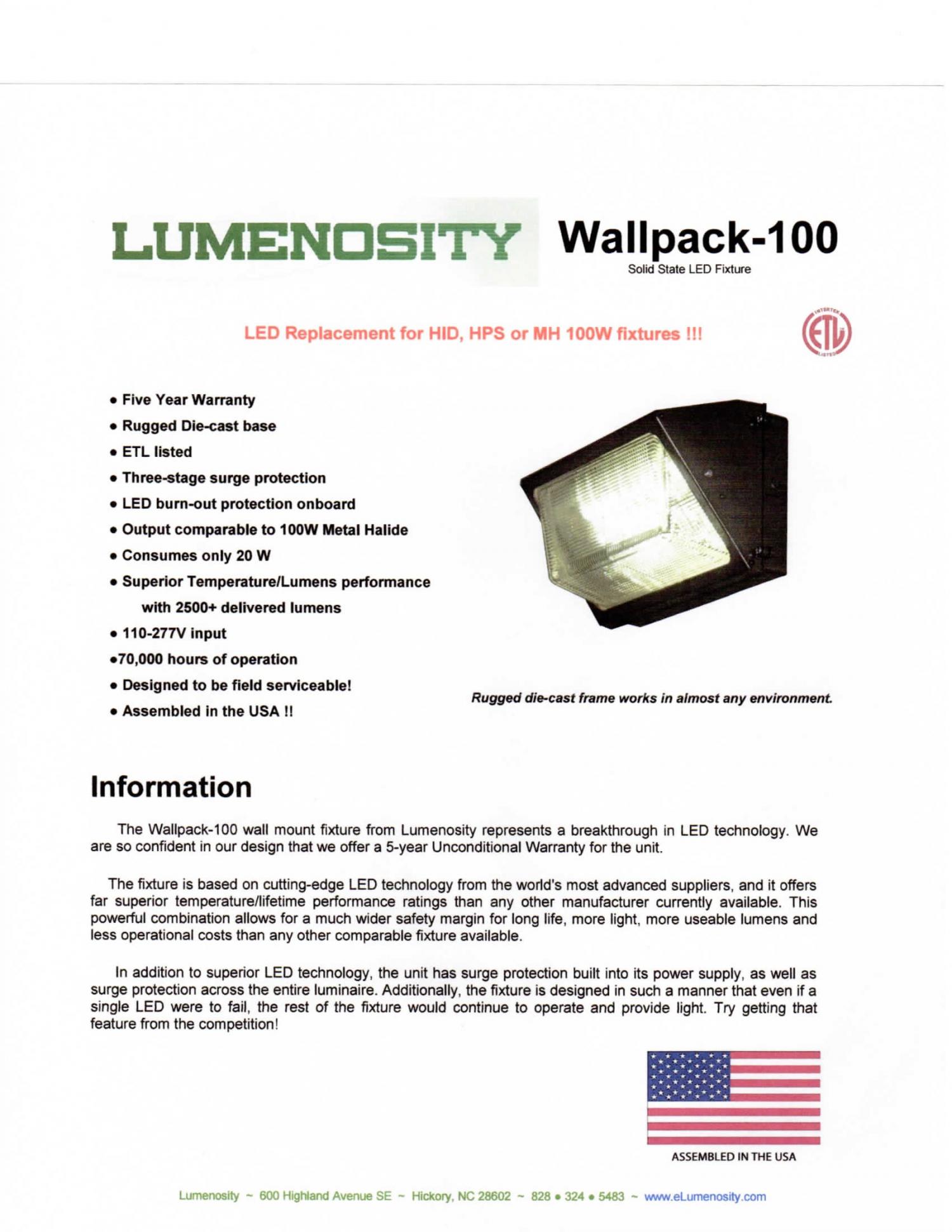 Wallpack 100 LED