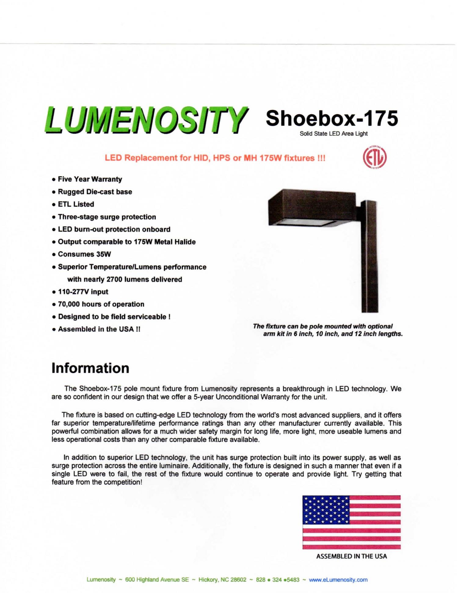 Shoebox 175 LED