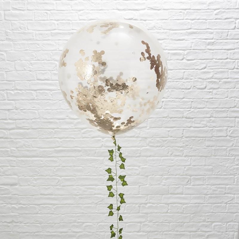 Rose gold confetti balloons