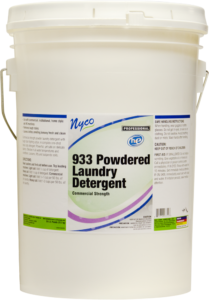 Nyco Products
933 Powdered Laundry Detergent
Commercial Strength
5Gal Pail