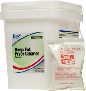 Nyco Products
Deep Fat Fryer Cleaner
Portion Control Packets
8 Oz Powder Packets or 
 5 Gal Bucket
 18 Packet In Bucket