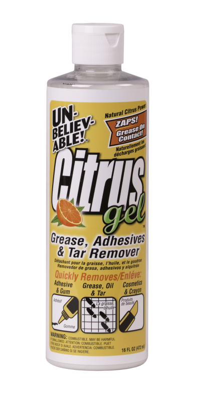 Core Products
UNBELIEVABLE!® 
CITRUS GEL
Citrus-based Grease, Adhesive & Tar RemoverProducts
16Oz