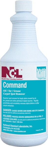 National Chemical Laboratories, Inc.
COMMAND™
Oil / Tar / Grease Carpet Spot Remover