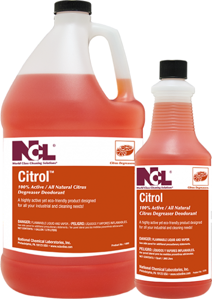 National Chemical Laboratories, Inc.
CITROL
100% Active - All Natural Citrus Degreaser Deodorizer