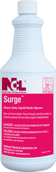 National Chemical Laboratories, Inc.
SURGE™
Heavy-Duty Liquid Drain Opener