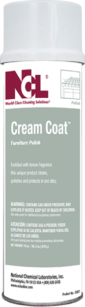 National Chemical Laboratories, Inc.  
CREAM COAT™
Premium Furniture Polish
