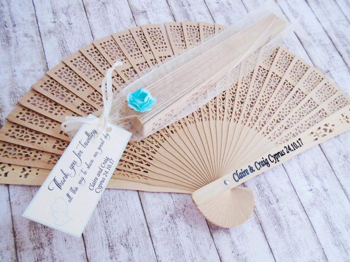 personalised wooden fans