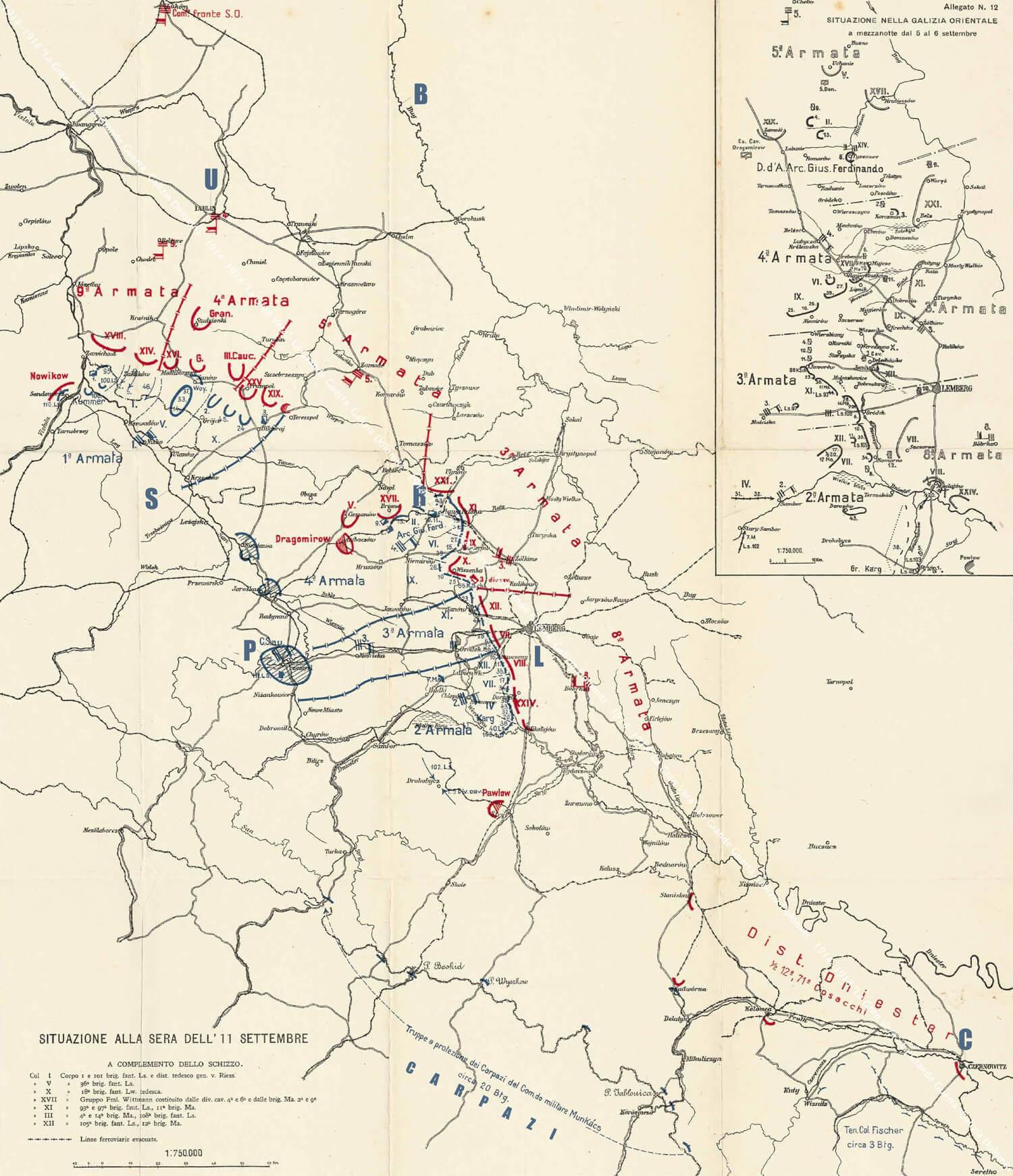 The situation in the evening of 11 September 1914