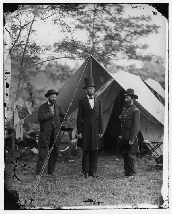 Lincoln at Antietam, Maryland.