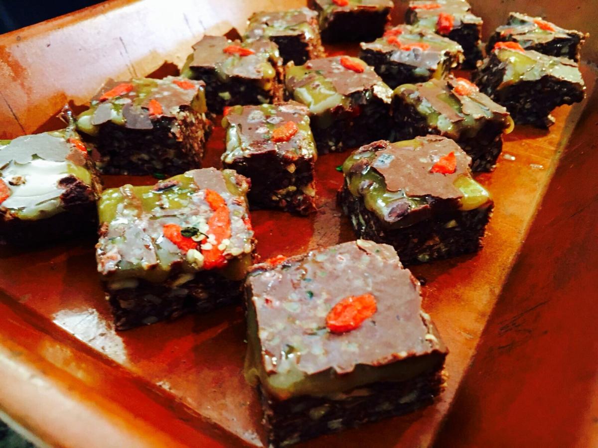 Raw cacao brownie.