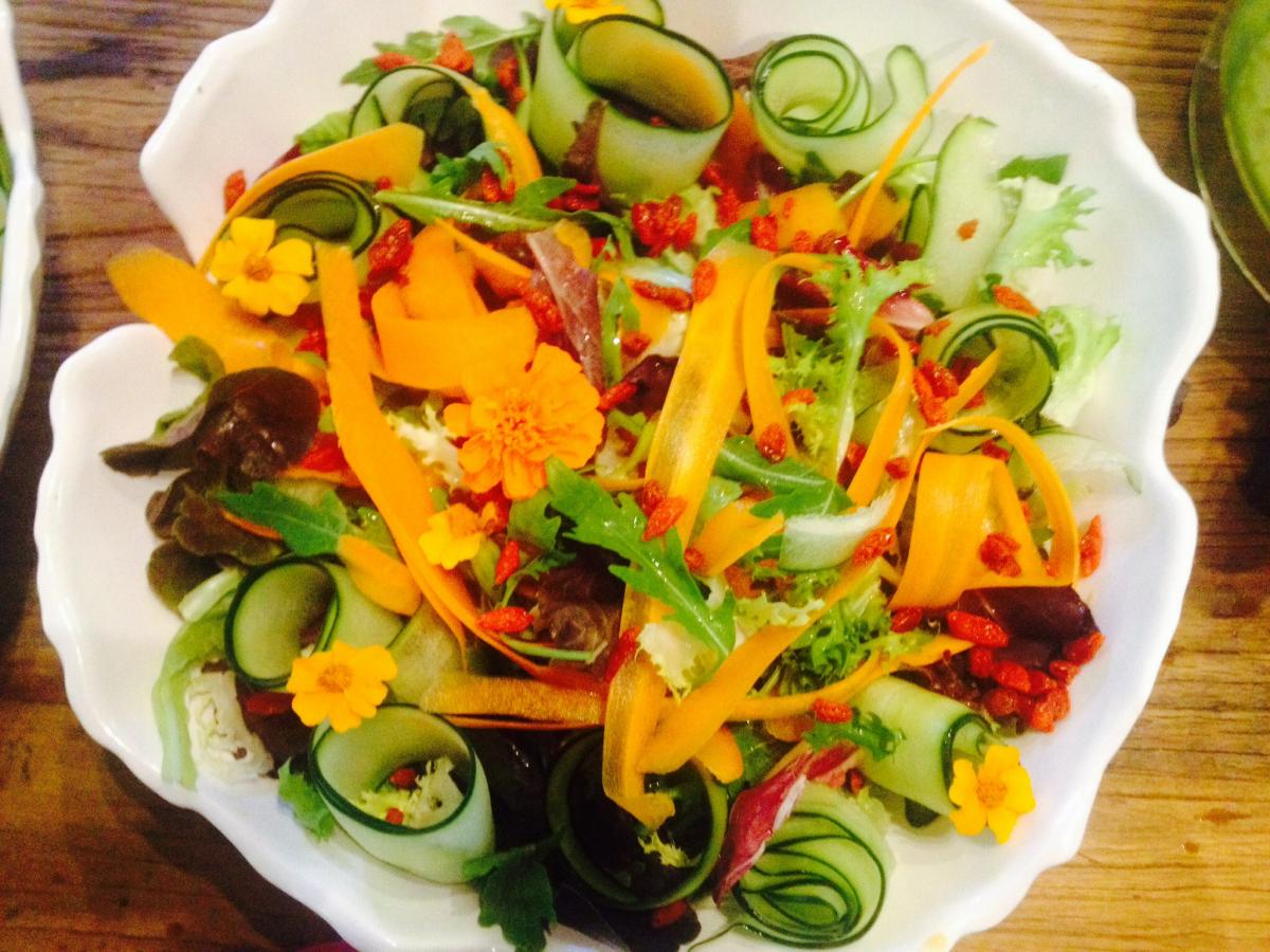 Sweet summer flower salad.
