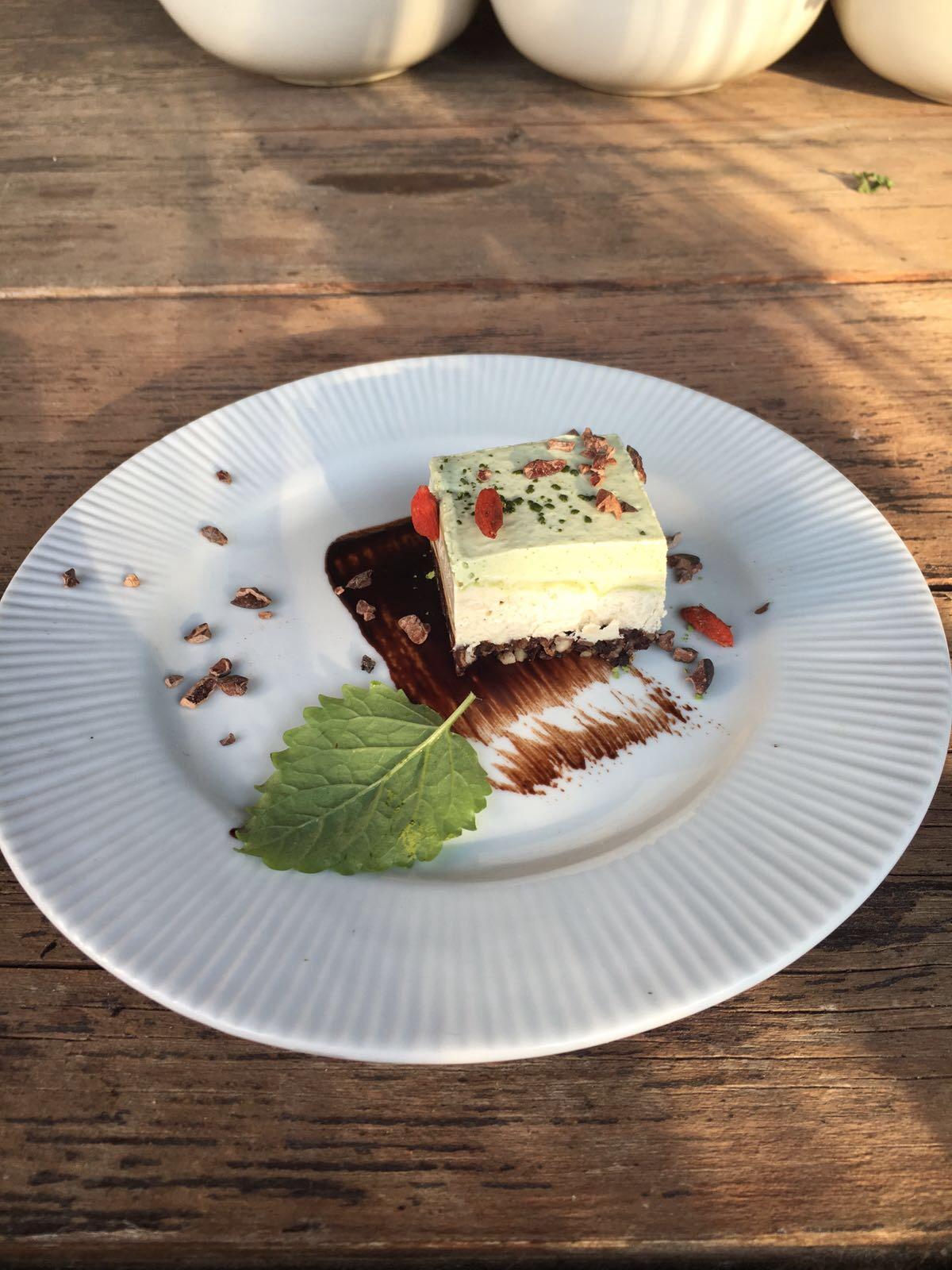 Matcha raw cheese cake.
