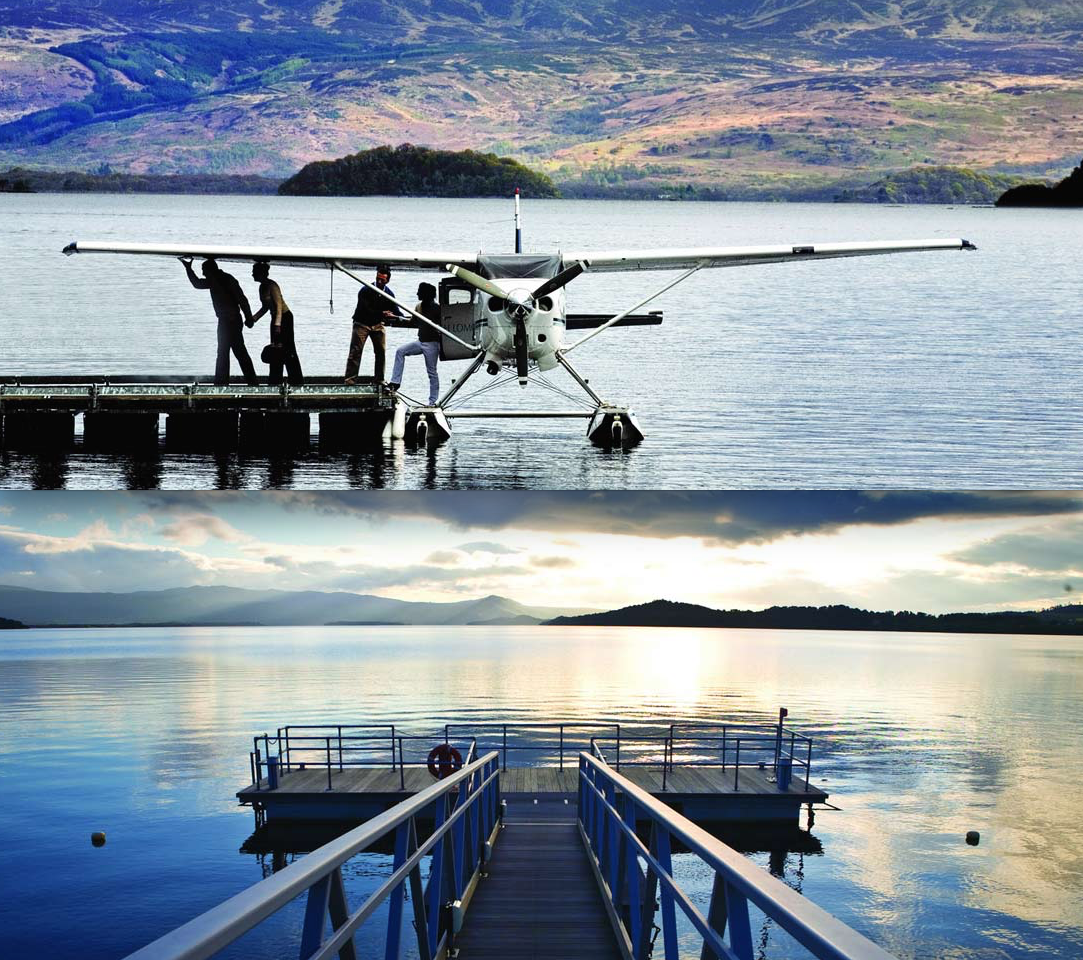 Seaplane arrivals on the Bonnie Banks of Loch Lomdon, Cameron House