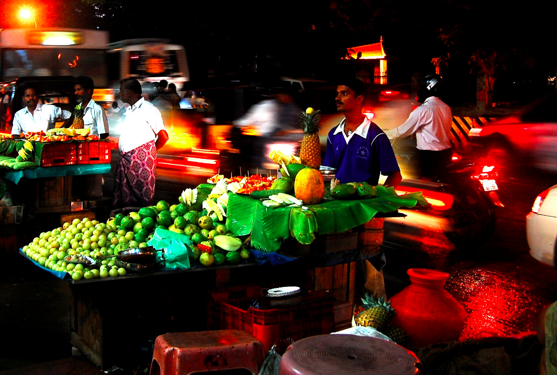 selling vegetables on the main road
Chennai, India