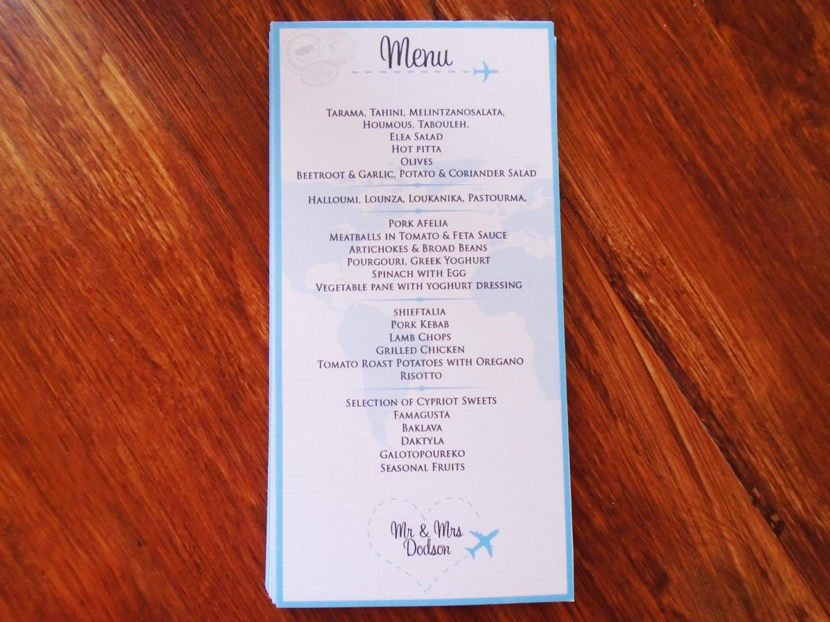 Menu Cards