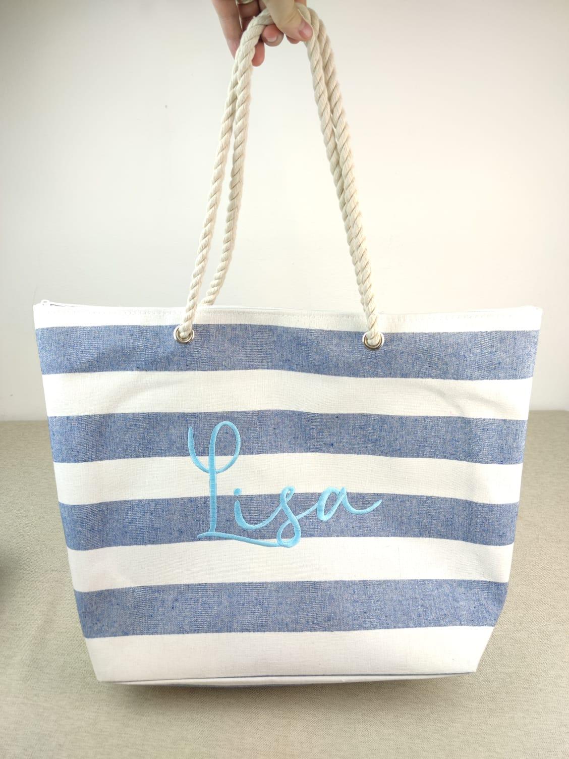 Personalised embroidered beach bags 20 euros